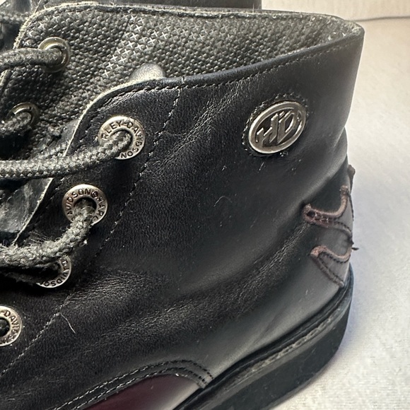 Vintage Harley Davidson Women’s 7.5 Lace Up Moto Boots Color Changing Flames - Picture 4 of 14